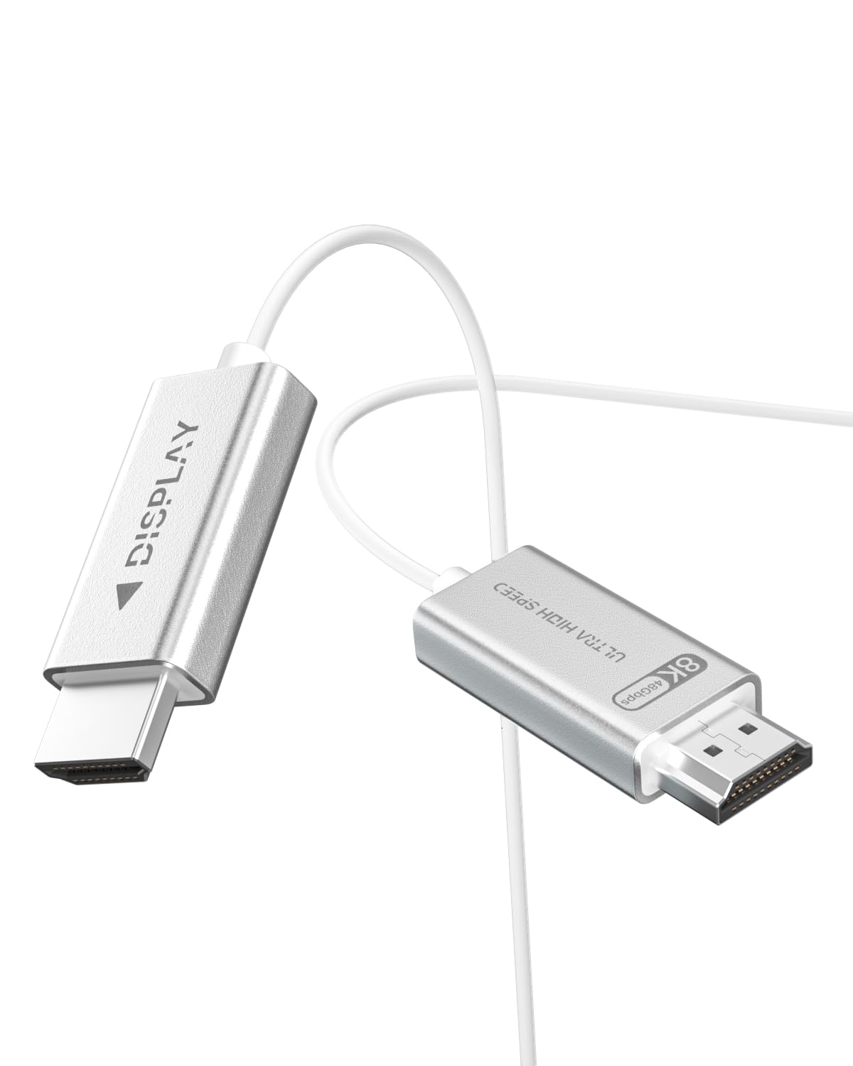 HDMI 2.1 Cable 33ft White for 8K 4K Gaming and Home Theater