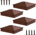 8 in x 8 in Aluminum Pyramid Post Caps - Matte Brown - Heavy Duty