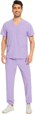 COZYFIT Men Scrubs Set Stretch V-Neck & Jogger Pant (Style QFVV)