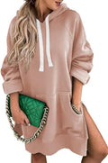 Oversized Hooded Pullover Hoodie Dress - Cozy Everyday Layer SHEWIN