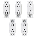 Lutron Claro Duplex Receptacle 15-Amp Pack of 5 - Clean Decor Match