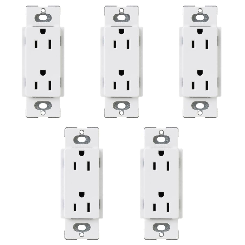 Lutron Claro Duplex Receptacle 15-Amp Pack of 5 for Home Use
