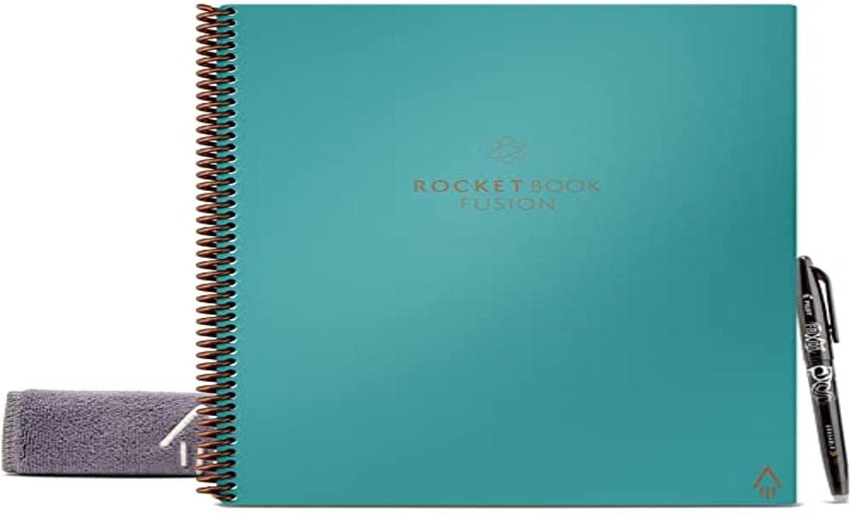 Rocketbook Fusion Smart Letter Size Notebook - Reusable & Teal