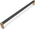 10 in Cabinet Handles 6 Pack Black and Champagne Bronze - Knurled