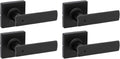 Kwikset Breton Interior Privacy Door Handle 4 Pack in Matte Black