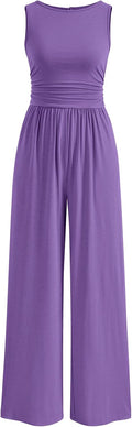 One Piece Jumpsuits for Women Sleeveless Wide Leg Rompers - Dressy
