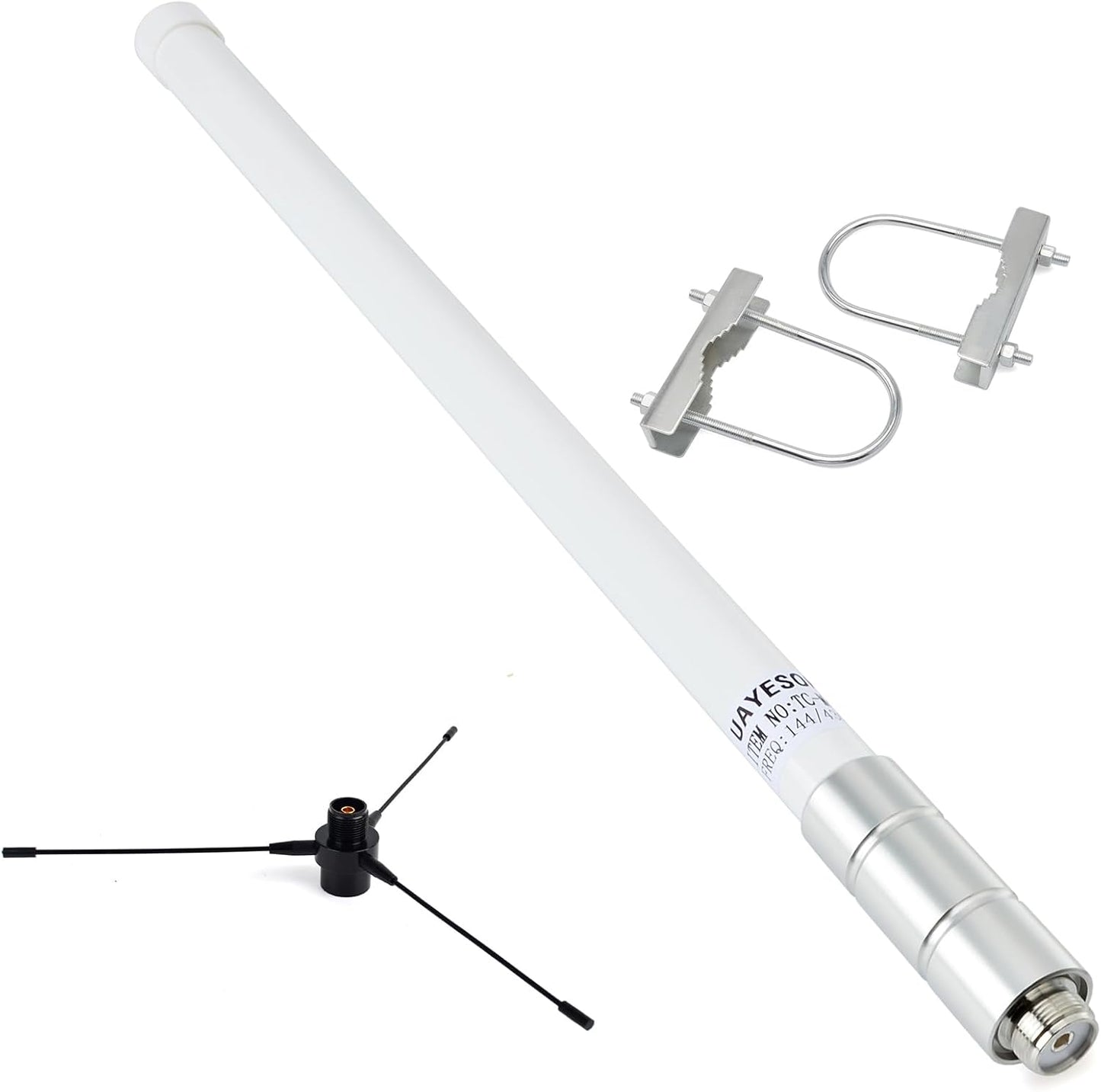 UHF Fiberglass Antenna with Ground Plane Kit for Ham Radio