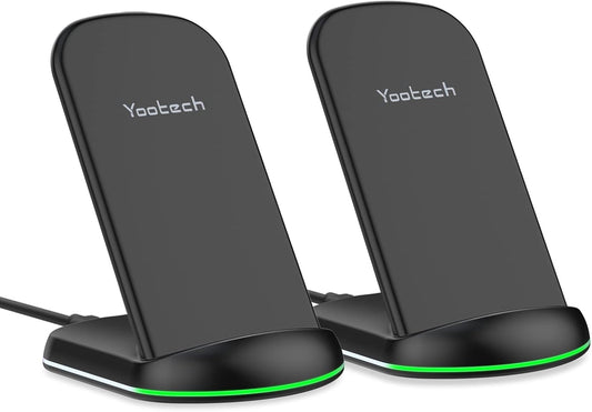 Fast Charge 2-Pack Wireless Stand: iPhone & Galaxy Compatible