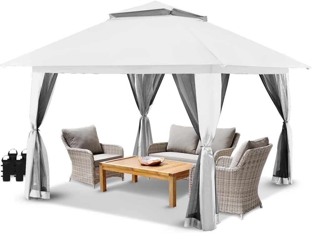 CROWN SHADES 13x13 Pop Up Gazebo - Ultimate Outdoor Comfort