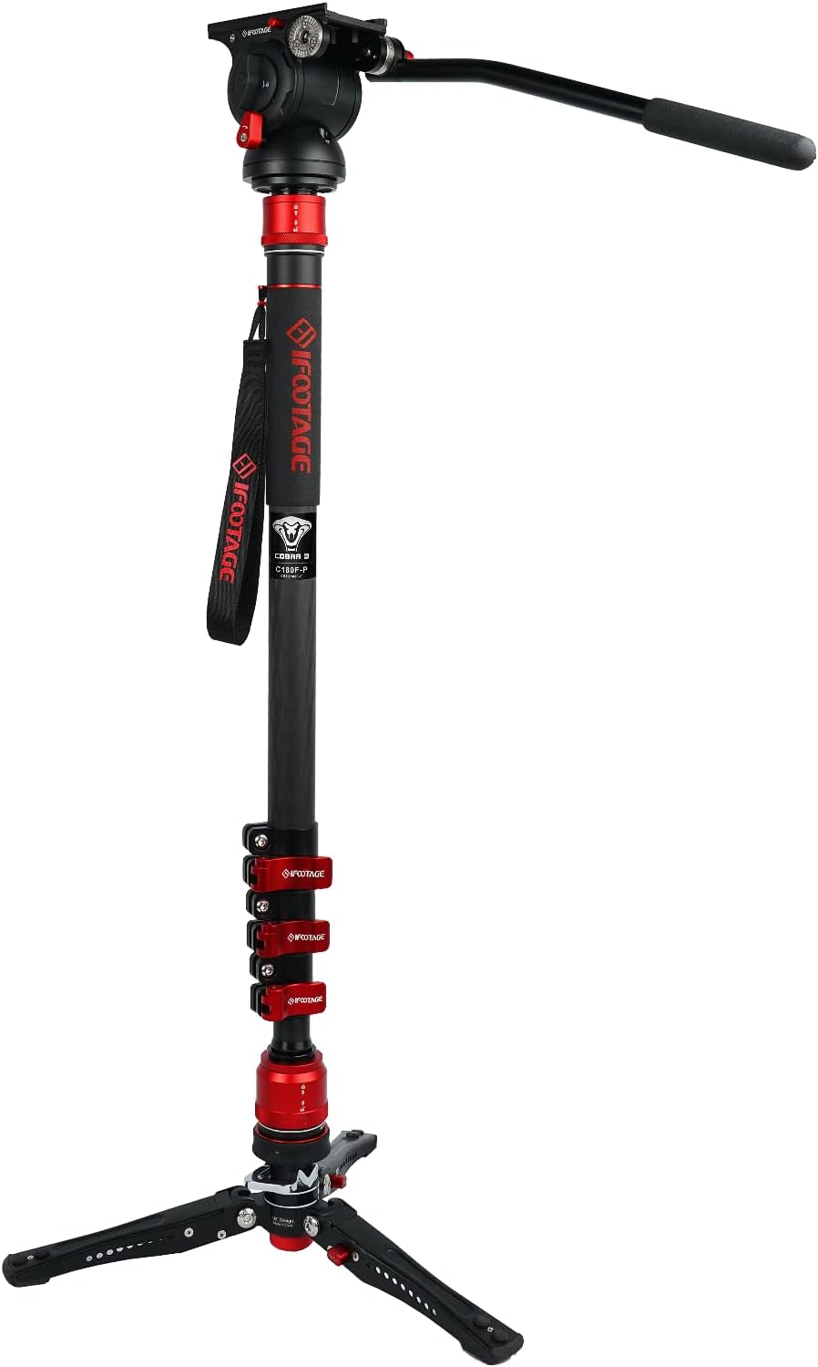 IFOOTAGE Cobra 3 C180F-P Monopod with Fluid Head for Cameras