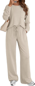 Womens 2-Piece Sweatsuit Tracksuit Set - Comfortable Fall Lounge Wear