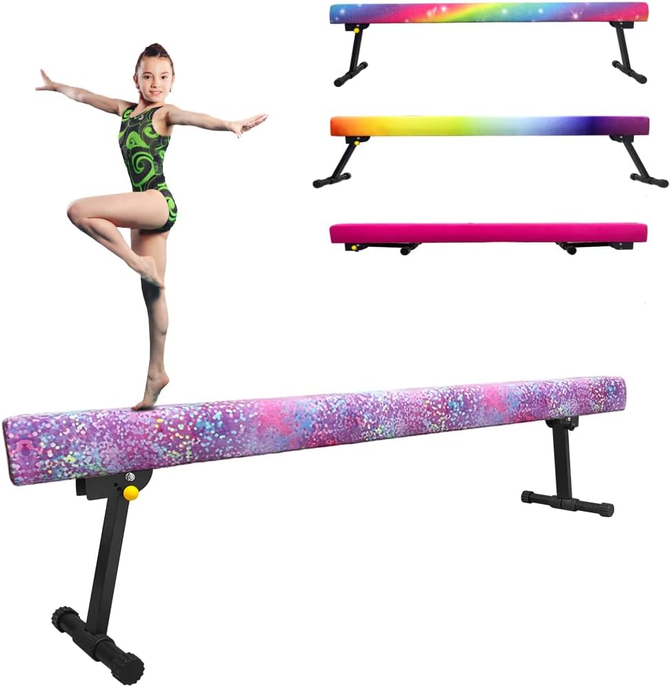 6ft Adjustable Foldable Balance Beam for Gymnastics Training