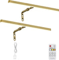 2 Pack Brass Picture Lights 16in LED Plug-In - Adjustable Gallery