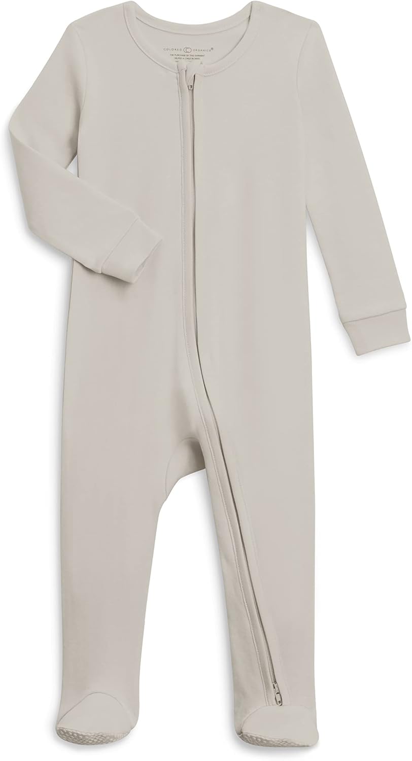 Colored Organics Baby Zip-Up Footed Sleeper for Newborns