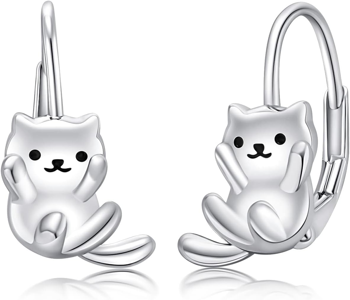 925 Sterling Silver Cat Earrings Cute Animal Jewelry Gifts