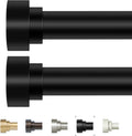 Heavy Duty Black Curtain Rods for Windows 66 to 120 In, 2 Pack