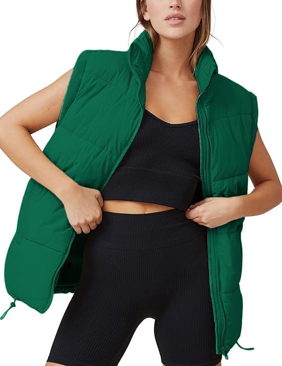 Athlisan Womens Zip Up Puffer Vest for Stylish Winter Wear