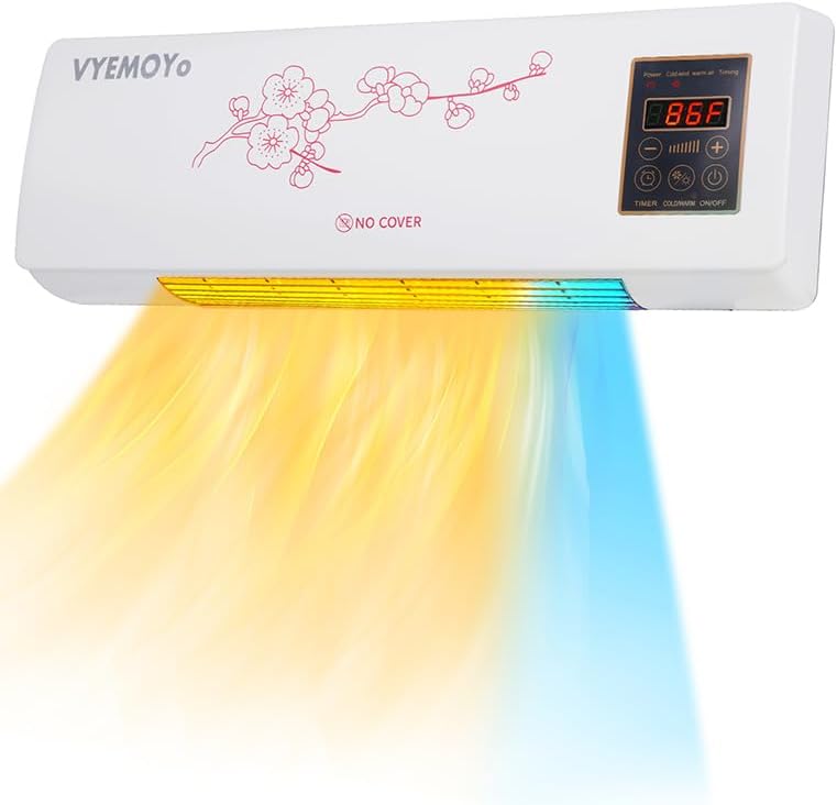 1400W Electric Bedroom Heater - Adjustable Timer, LED Display