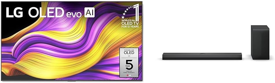 LG 65 OLED evo G5 4K Smart TV Bundle with S70TY Soundbar