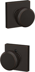 Schlage Bowery Knob with Collins Trim Hall & Closet Lock - Aged Bronze