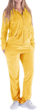 Facitisu Track Suits for Women Set Stylish Velvet Sweatsuit