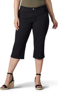 Lee Women's Plus Size Relaxed Fit Denim Capri Jean - Comfortable Fit