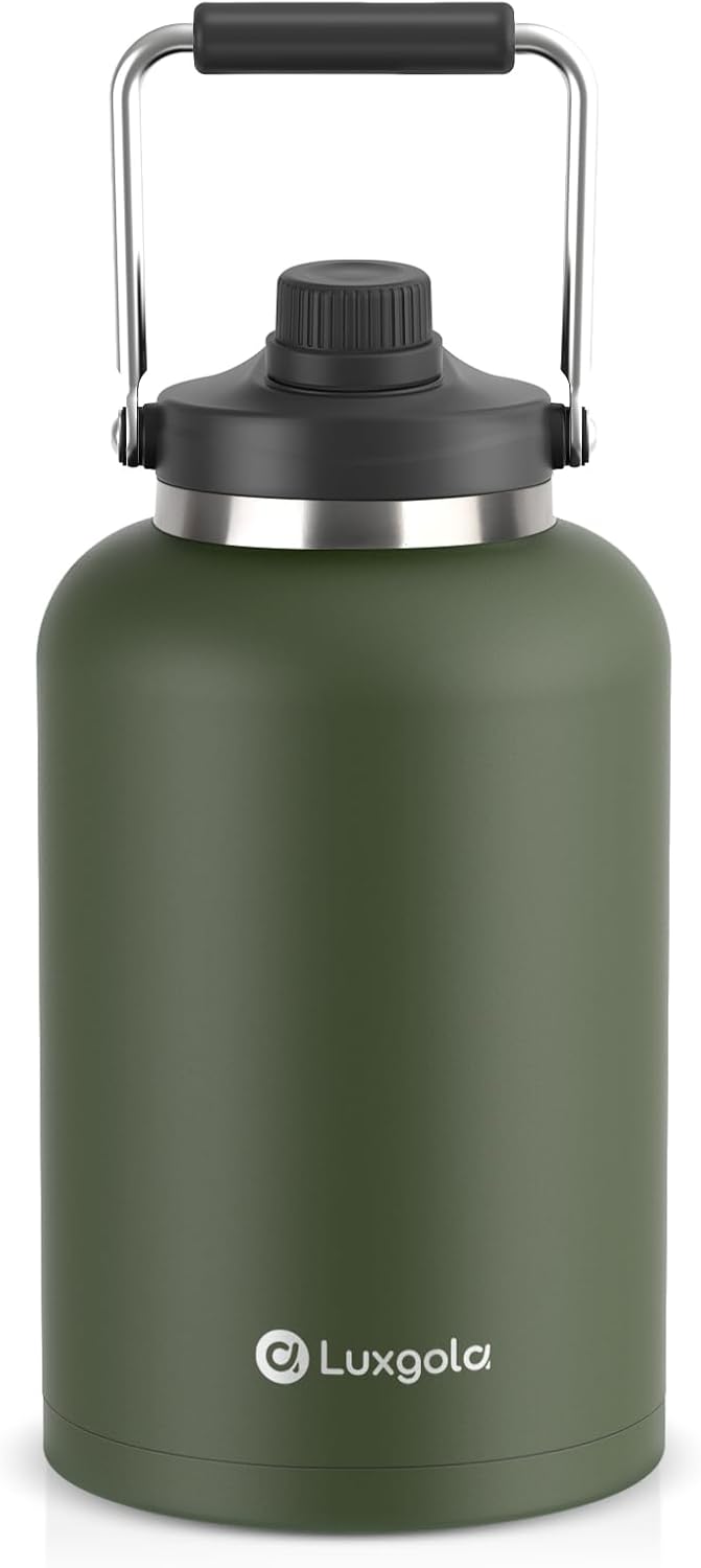 128 oz Insulated Water Bottle for Hot & Cold Drinks - Olive Green