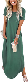 ANRABESS Womens Summer Maxi Dress Short Sleeve - Comfortable Beachwear