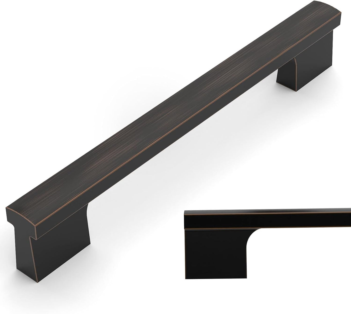 Amerdeco 10 Pack Oil Rubbed Bronze Cabinet Pulls for Kitchen