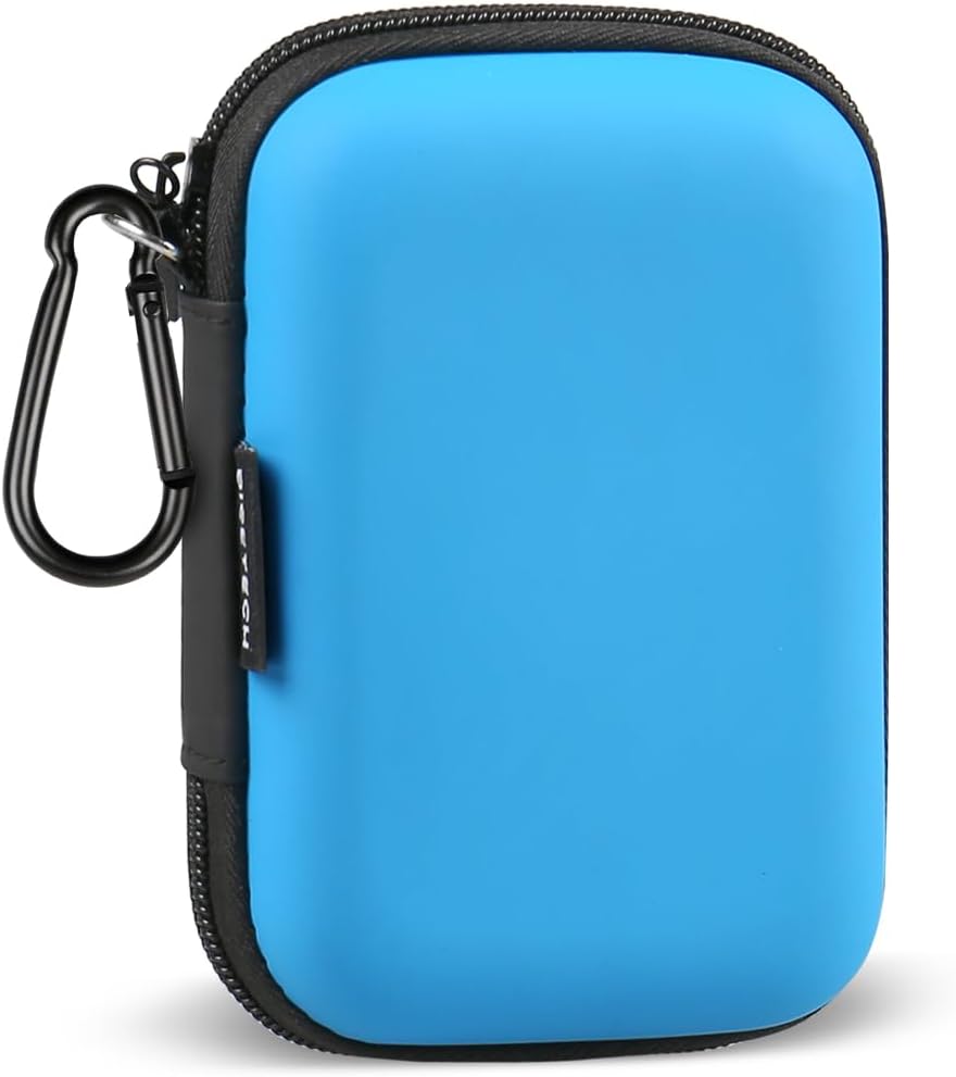 Compact Blue Earbud Holder with Clip by RISETECH