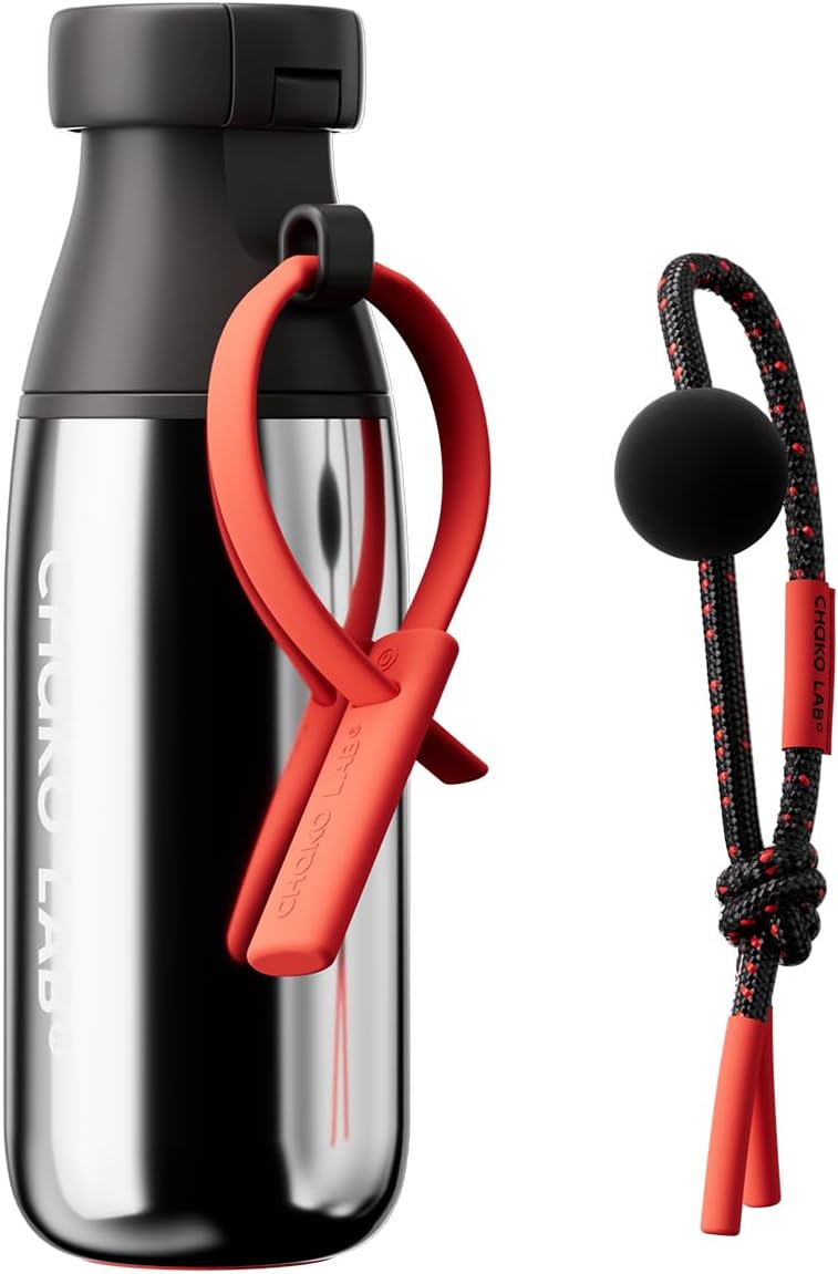 Insulated Stainless Steel Water Bottle with Two Strap Options