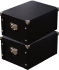 GUOZI Collapsible Storage Box with Lid and Metal Corners - Decorative