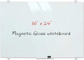 Magnetic Glass Whiteboard Frameless 36 x 24 in - Frosted Surface
