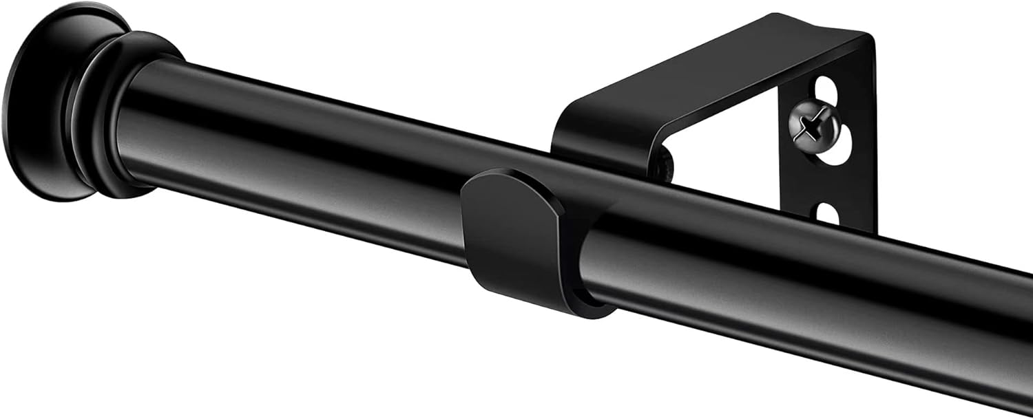 Alskarhem Heavy Duty Black Curtain Rod Set 30-45 Inch