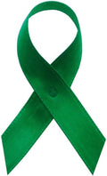 Emerald Green Satin Awareness Ribbons - Bag of 250 Pre-Formed Pins