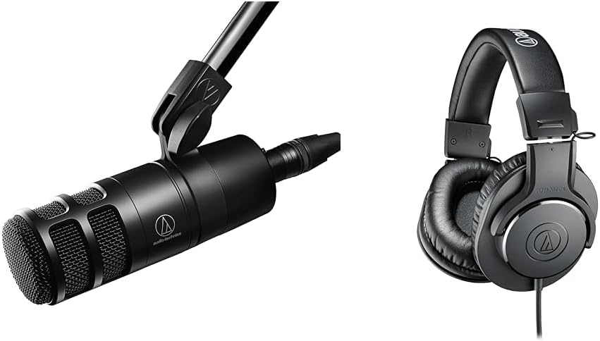 Audio-Technica AT2040 Dynamic Microphone and ATH-M20X Headphones