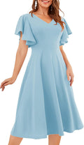 Bridesmay Women's Fit and Flare Tea Party Dress - Flattering Midi hem