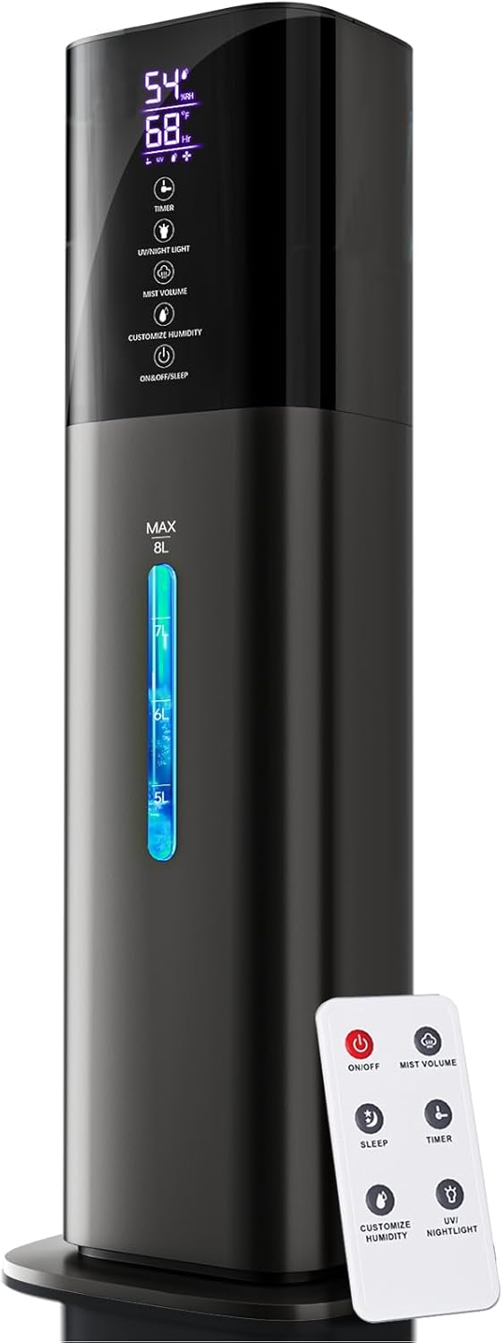 8L Quiet Humidifiers for Large Room with Timer & 360Nozzle