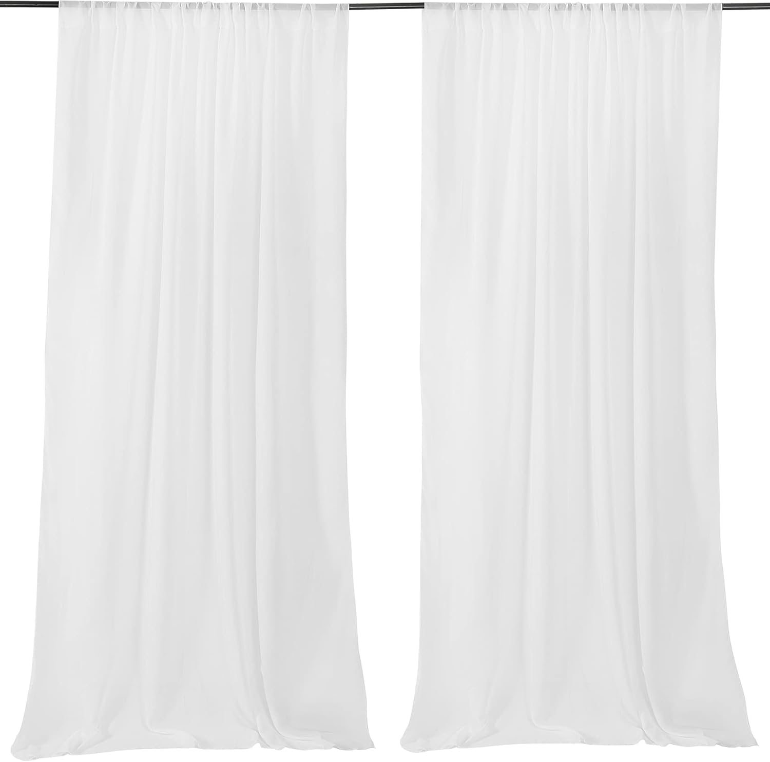 Elegant Chiffon White Curtains - Perfect for Events!