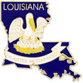 PinMart State Shape Flag Lapel Pin - Louisiana Flag State Pin