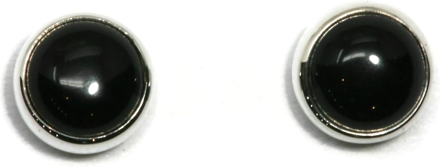 Black Onyx Sterling Silver Stud Earrings for Elegant Style