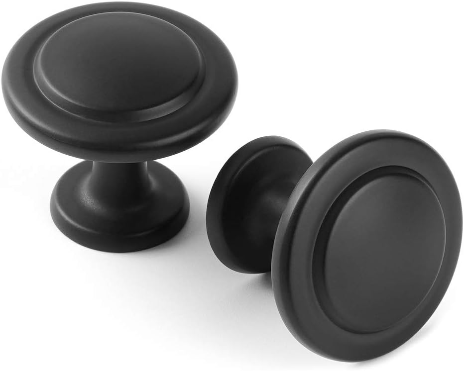 KOOFIZO Round Cabinet Knobs in Matte Black for Stylish Decor