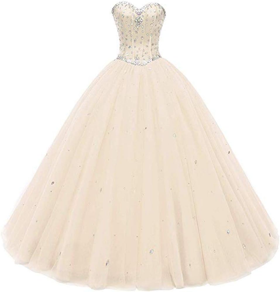Women's Sweetheart Ball Gown Tulle Quinceanera Dress for Prom