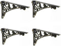 Decorative Shelf Bracket 12 in Brushed Antique Brass - Heavy Duty