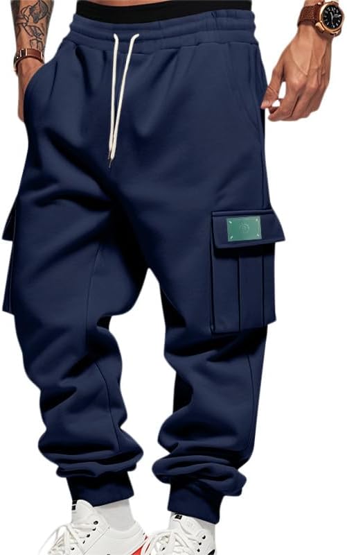 Mens Fleece Cargo Sweatpants by TRFIC for Comfort & Style