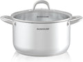 SUNHOUSE 8 Quart Stock Pot with Lid - Perfect for Family Meals