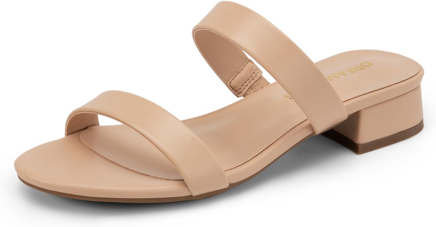 DREAM PAIRS Women's Slides Heels for Stylish Summer Comfort