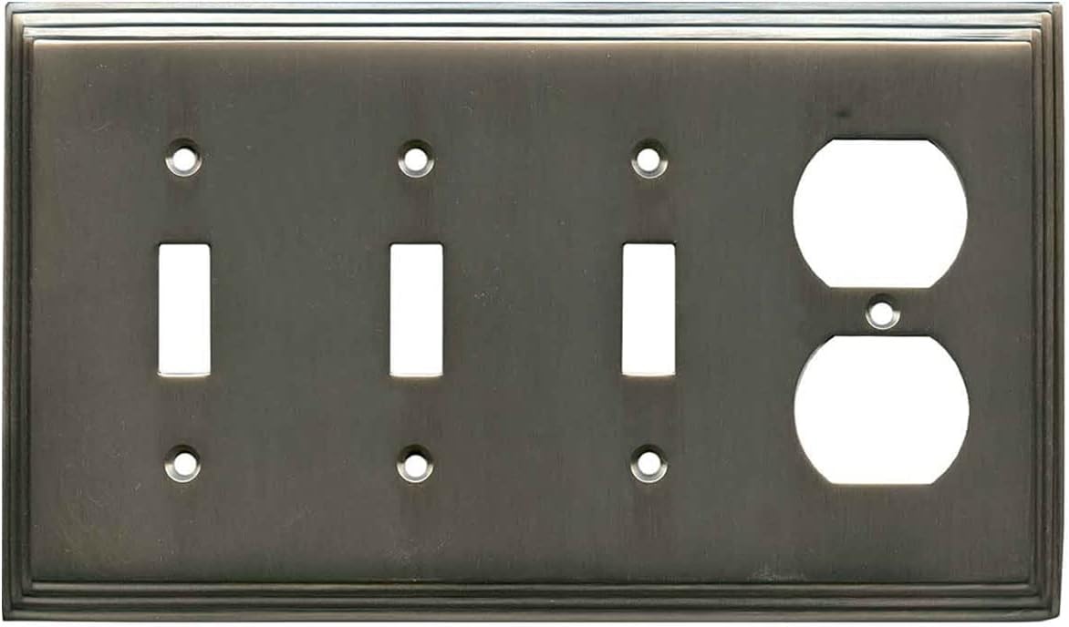 Antique Pewter Art Deco Step Light Switch Cover for Home Decor