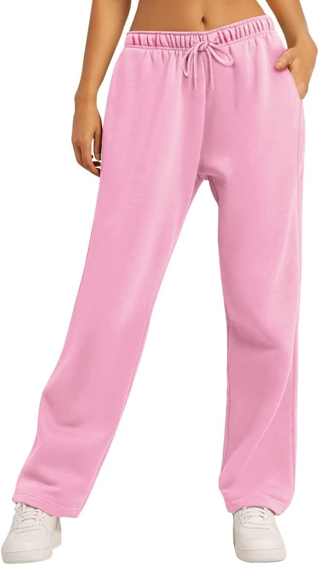 Fleece Lined Wide Leg Sweatpants for Women - Comfortable Joggers
