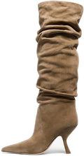 Erocalli Knee High Wide Calf Boots - Comfortable Kitten Heel